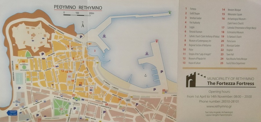 Rethymno - mappa della città.
