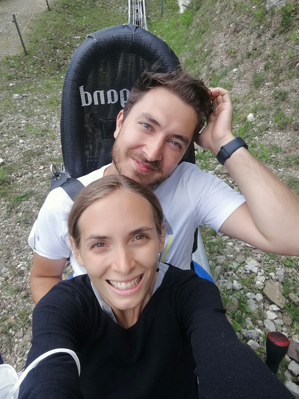 Lorenzo e Federica sull'Alpine Coaster Gardonè.