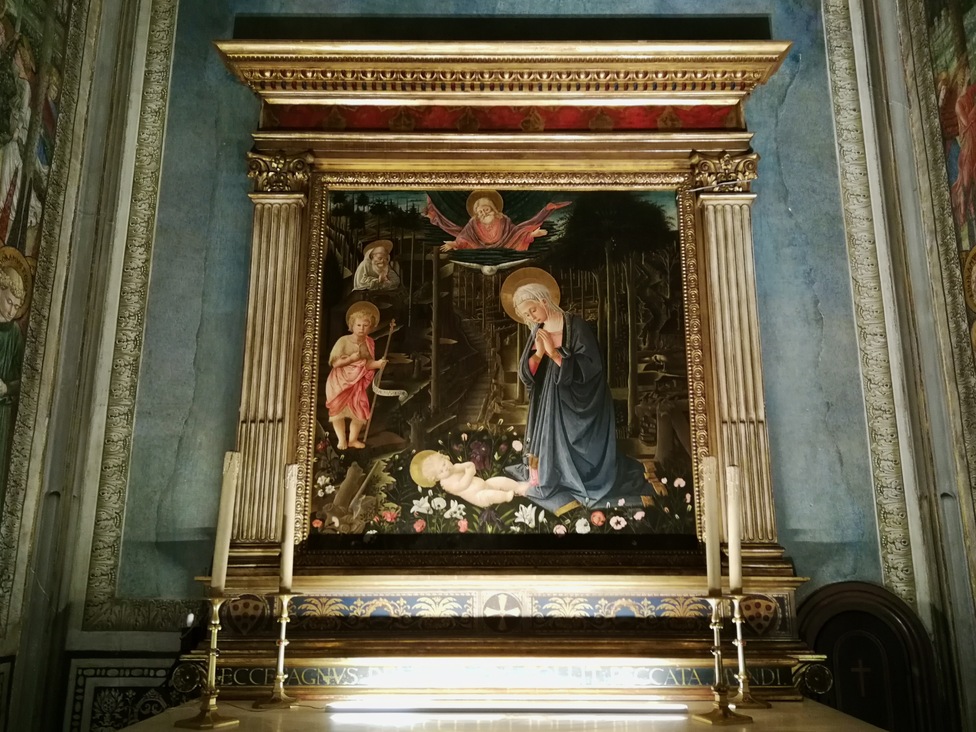 Copia del dipinto di Benezzo Gozzoli, "Adorazione del Bambino Gesù".