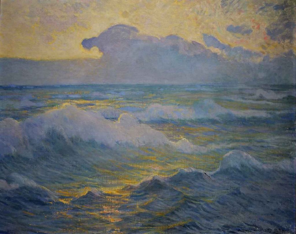 Mostra Galileo Chini - Galileo Chini, Il mare rosso al tramonto, 1911, collezione privata.

