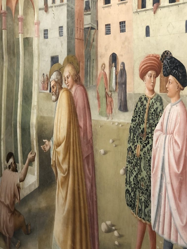 Cappella Brancacci - particolare: Masolino, La guarigione dello zoppo.