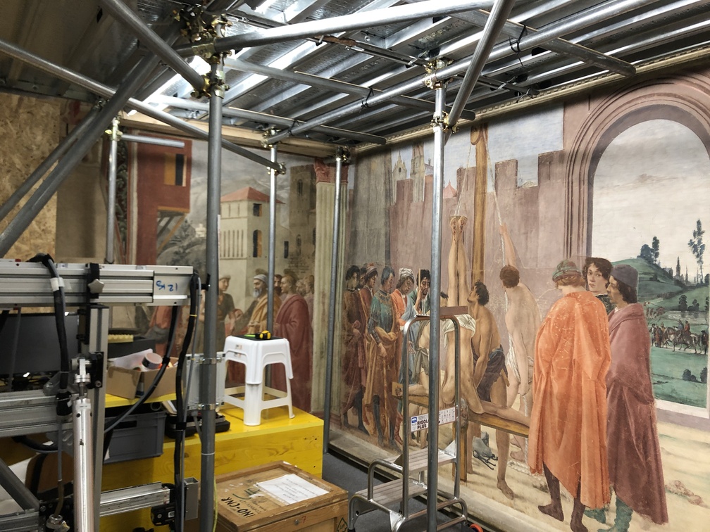 Cappella Brancacci - affreschi visti dai ponteggi.