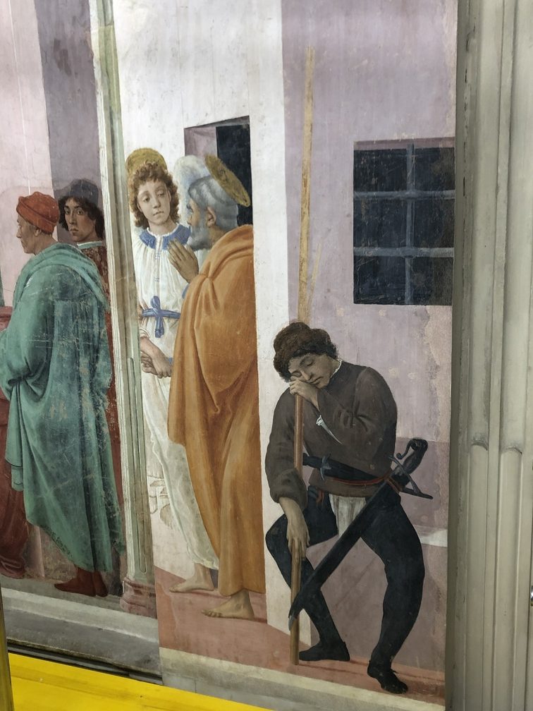 Cappella Brancacci - particolare: Filippino Lippi, San Pietro liberato
dal carcere.