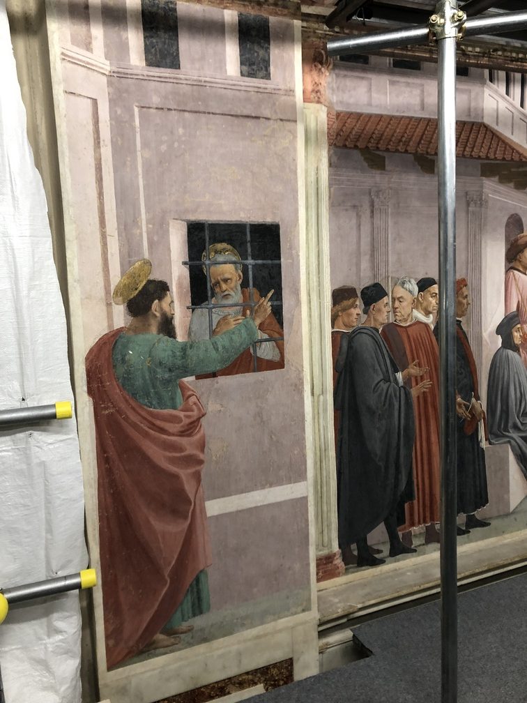 Cappella Brancacci - particolare: Filippino Lippi, San Pietro visitato in
carcere da San Paolo.