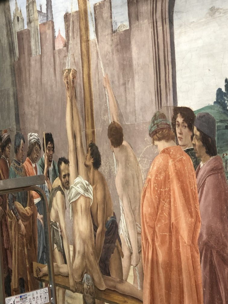 Cappella Brancacci - particolare: Filippino Lippi, La crocifissione di San Pietro.