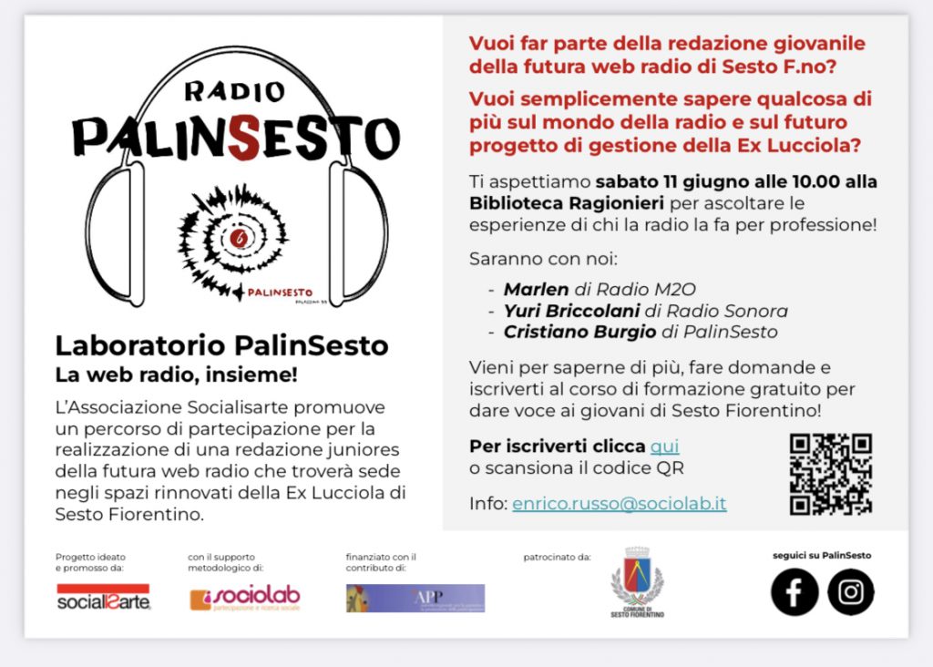 Locandina della presentazione della nuova webradio PalinSesto.