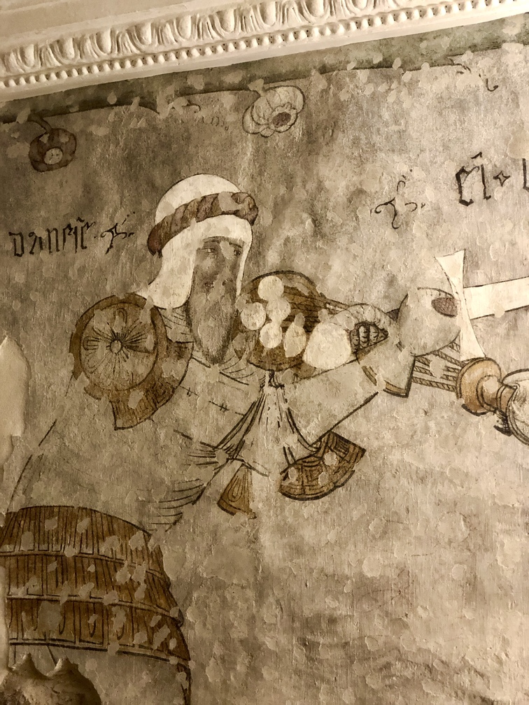 Casa Bertelli - ciclo di affreschi interno, particolare di Uggeri, il re danese.