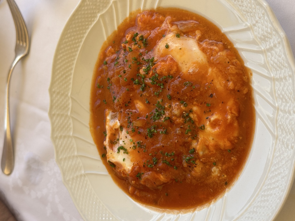 Pensione Bencistà a Fiesole - brunch:  uova al pomodoro.